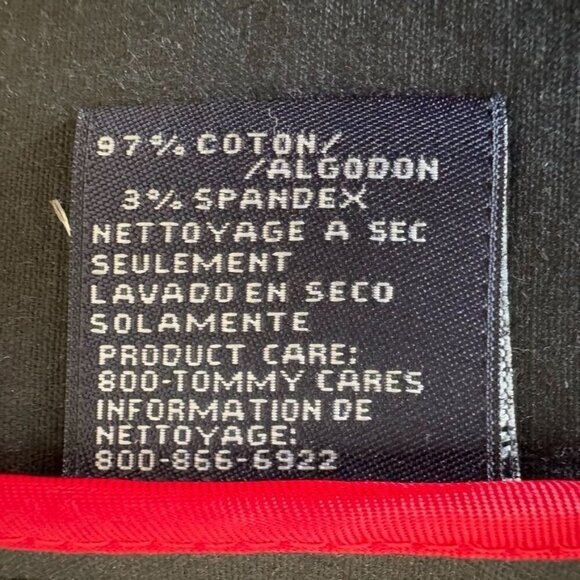 Vintage Y2K Hilfiger Black Stretch Cotton Long Military Midi Coat Size X-Large - Picture 17 of 17